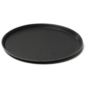 Plateau rond antidérapant noir