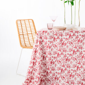 Nappe 2,80m x 3,10m Oiseaux rouges - Coton imprimé