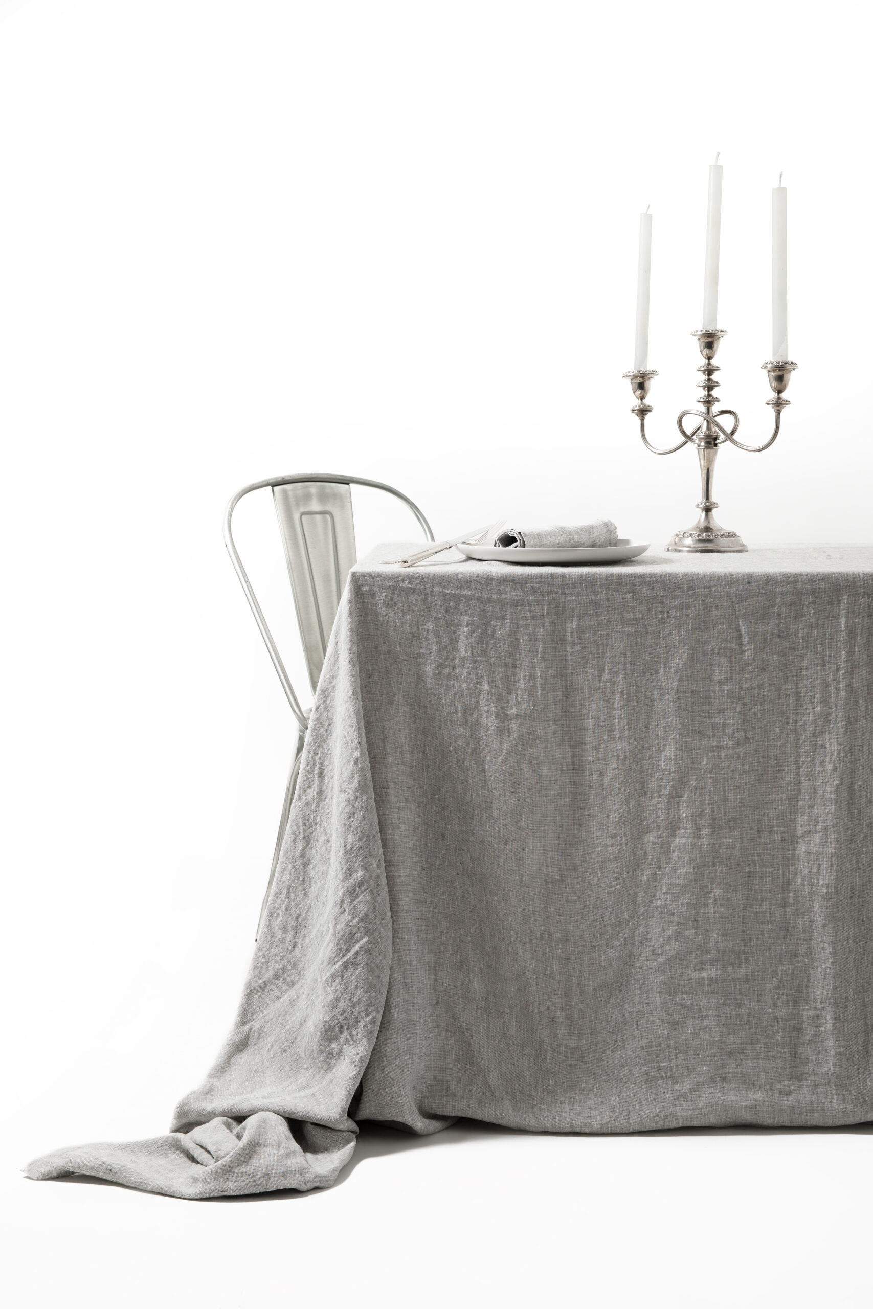 nappe-lin-gris-cosmos Nappe 3,00m x 3,00m Gris cosmos - Lin