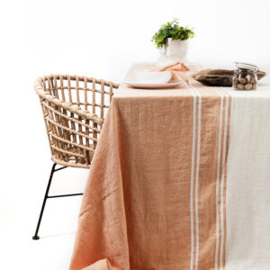 Nappe 3,00m x 3,00m Blanc orange - Lin